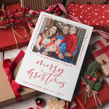 Estrellas rojas y blancas 2 fotos Feliz Navidad