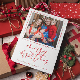 Estrellas rojas y blancas 2 fotos Feliz Navidad