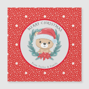 Estrellas rojas y blancas de peluche Feliz Navidad