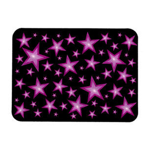 Estrellas rosadas imán flexible negro