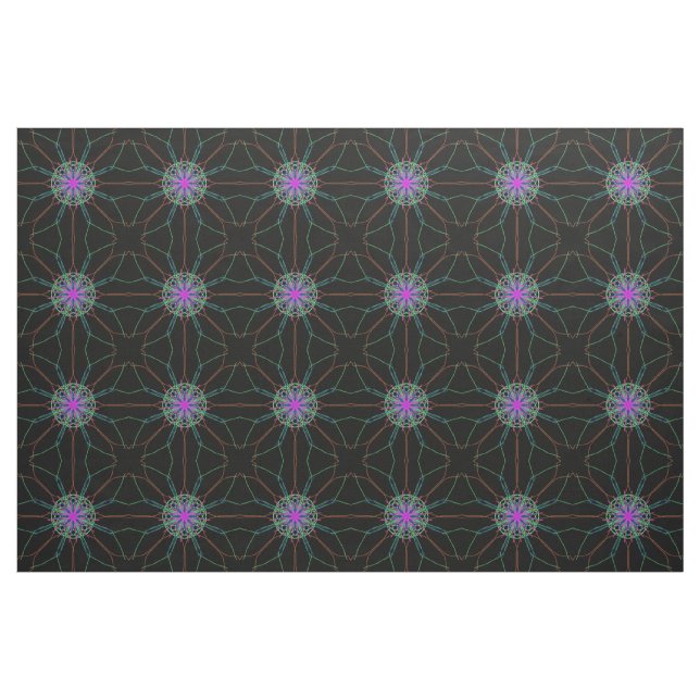 Estrellas rosadas tela de fondo negro ("Cuarto gordo" (fat quarter))