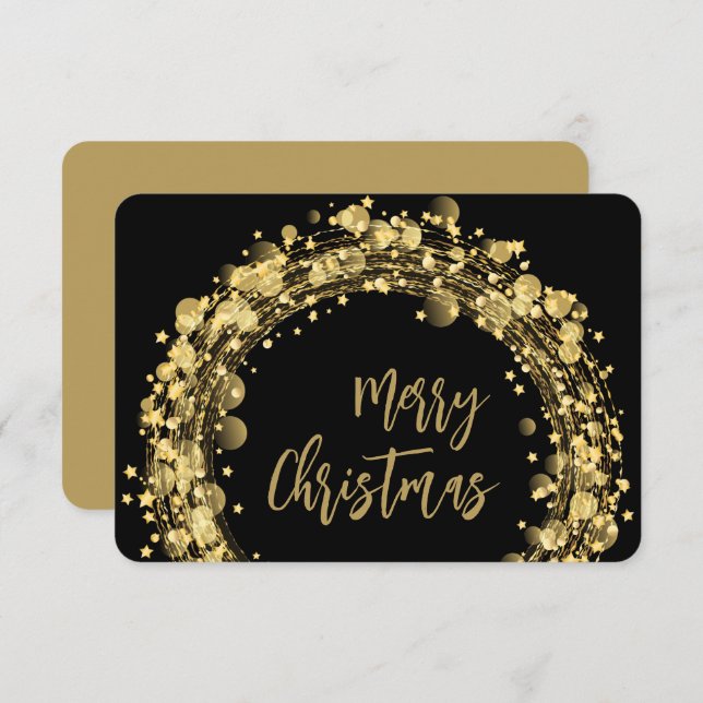 Estrellas sobre la tarjeta de saludo de los Navida (Anverso / Reverso)