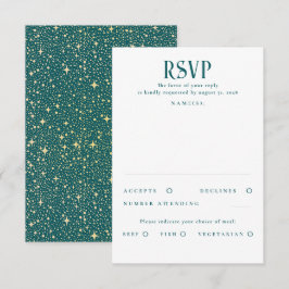 Estrellas Verde azuladas y Bodas de Oro RSVP