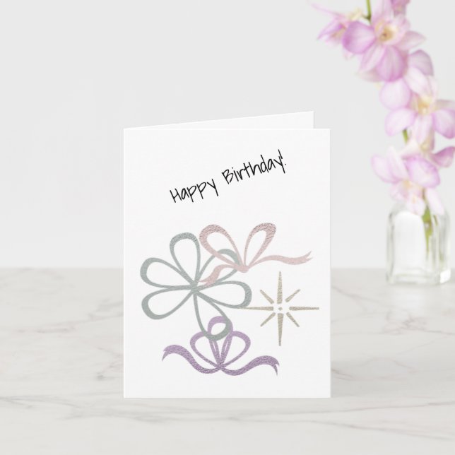 Estrellas y cintas modernas tarjeta de deseo del c (Orquídea)