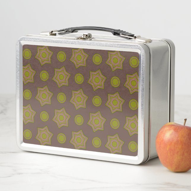 Estrellas y círculos en marrón y verde (In situ)