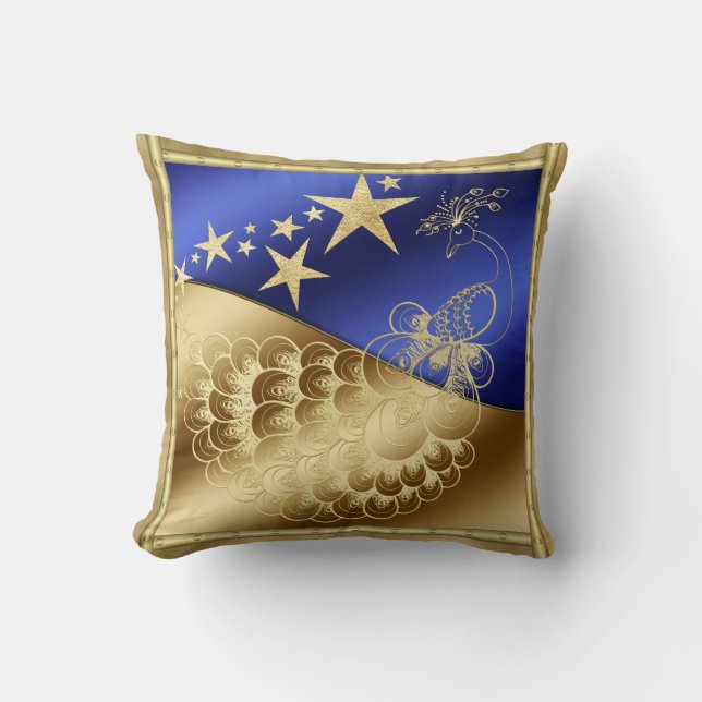 Estrellas y Cojín decorativo Peacock (Anverso)