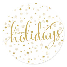 Estrellas y copos de nieve Pegatina de vacaciones