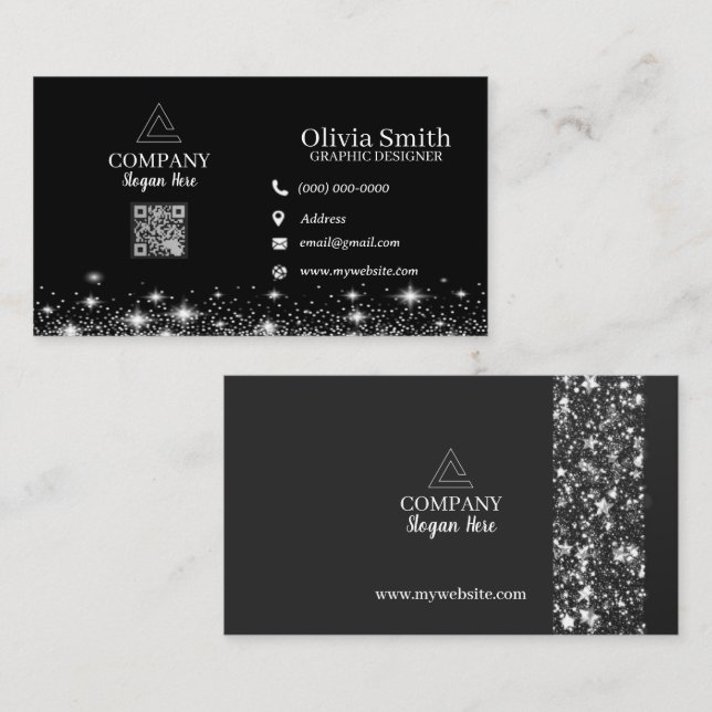 Estrellas y espárragos Código QR Tarjetas de visit (Anverso / Reverso)