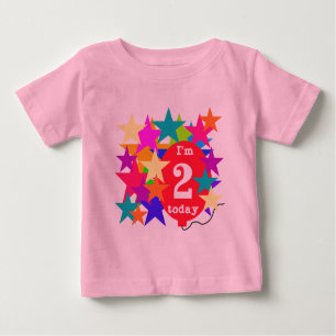 Estrellas y globos camisetas de segundo cumpleaños