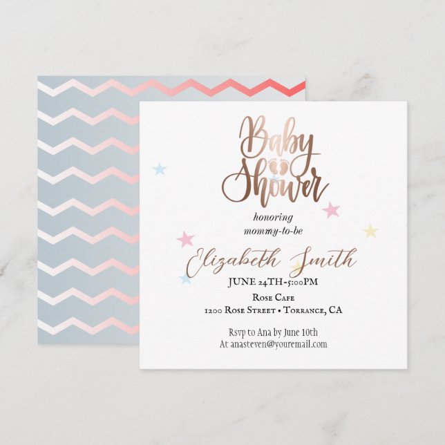 Estrellas y puntos para la invitación de su prince (Anverso / Reverso)