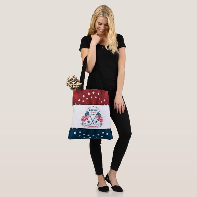 Estrellas y rayas 4 de julio Bolsa Tote (Puesto)