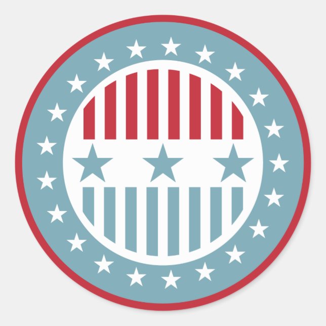 Estrellas y rayas 4 de julio Pegatinas (Anverso)