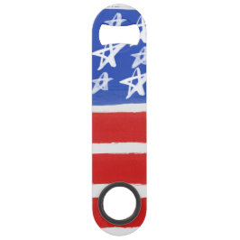 Estrellas y rayas, abridor de botellas de acero in