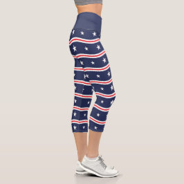 Estrellas y rayas Capri Leggings