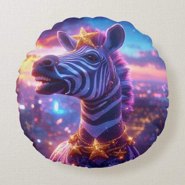 Estrellas y rayas con zebra Zanzíbar y almohada re (Anverso)