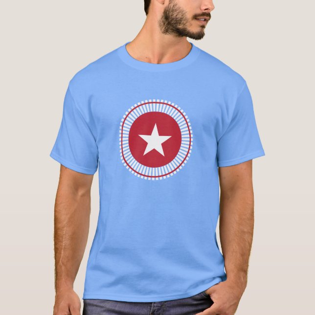 Estrellas y rayas patrióticas 4 de julio Camisetas (Anverso)