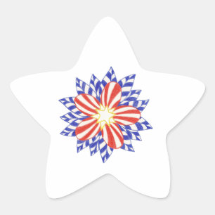 Estrellas y rayas Pegatinas de flores patrióticas