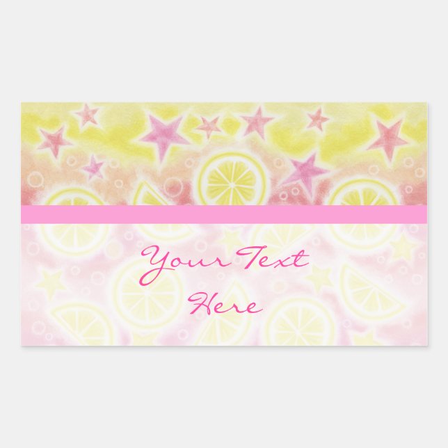 Estripa rectangular pegatina de Lemonade rosa 'Su  (Anverso)