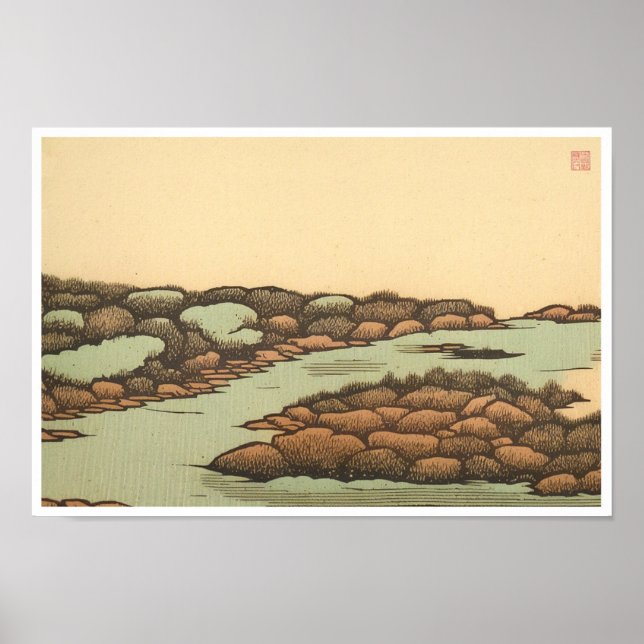 Estuario - Impresión de arte de Woodblock (Frente)