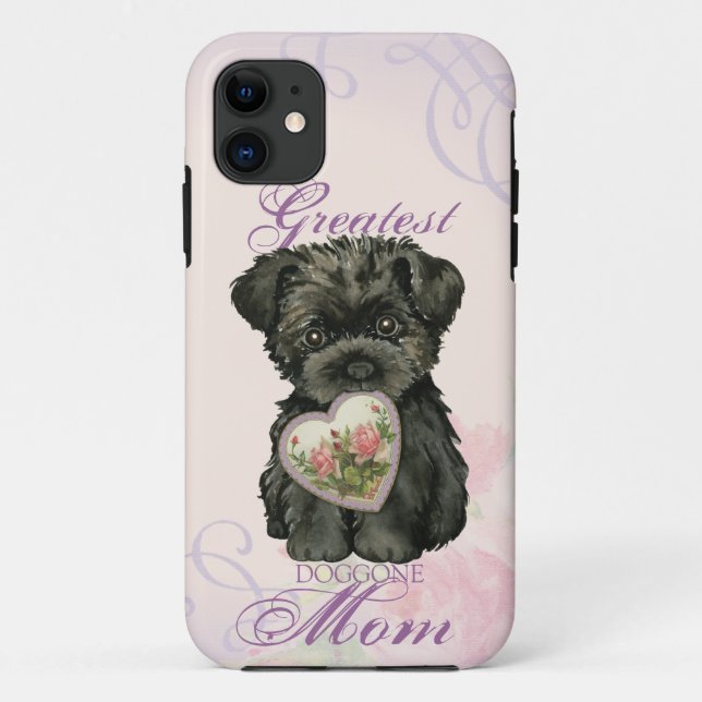 Estuche Affenpinscher Heart Mom Funda Mate para iP (Reverso)
