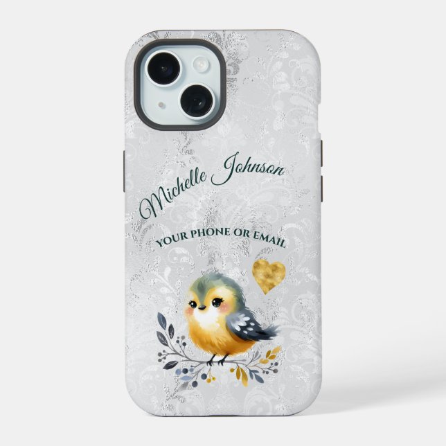 Estuche de Aves y Teléfono Cardíaco Personalizado (Reverso )
