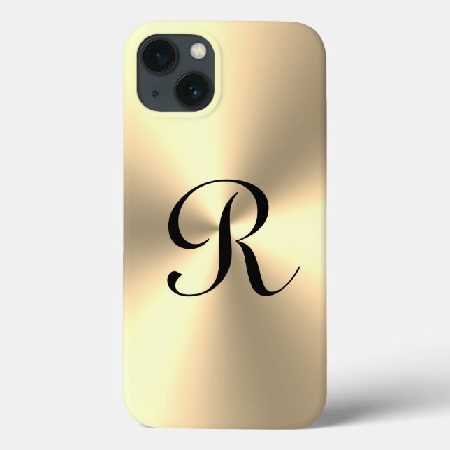 Estuche de Funda metálico de oro para teléfono mat (Reverso)