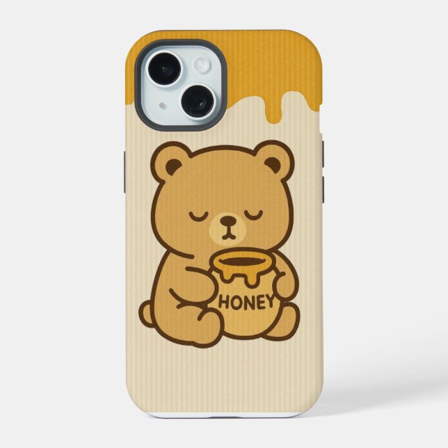 Estuche de IPhone Cute Honey Bear (Reverso )