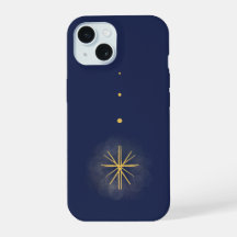 Estuche de teléfono azul de estrella amarilla mini
