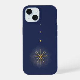 Estuche de teléfono azul de estrella amarilla mini