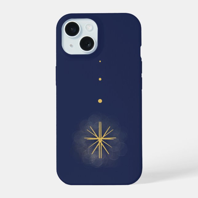 Estuche de teléfono azul de estrella amarilla mini (Reverso )