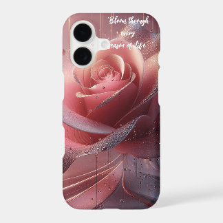 Estuche de teléfono con flor rosa