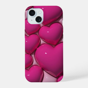 Estuche de teléfono estético 3D Jelly Pink Love He