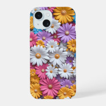 Estuche de teléfono floral 3D colorido