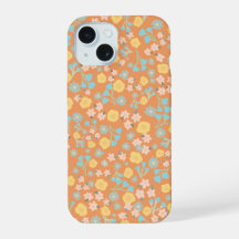 estuche de teléfono floral para naranjas