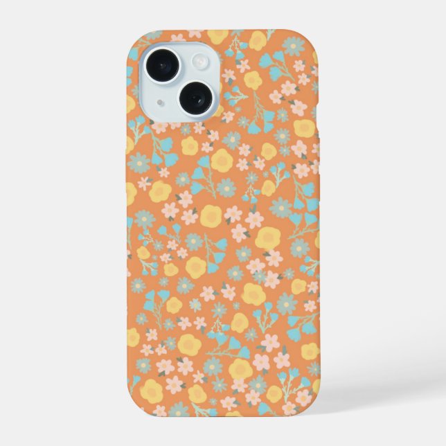 estuche de teléfono floral para naranjas (Reverso )