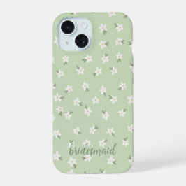 estuche de teléfono floral verde personalizado