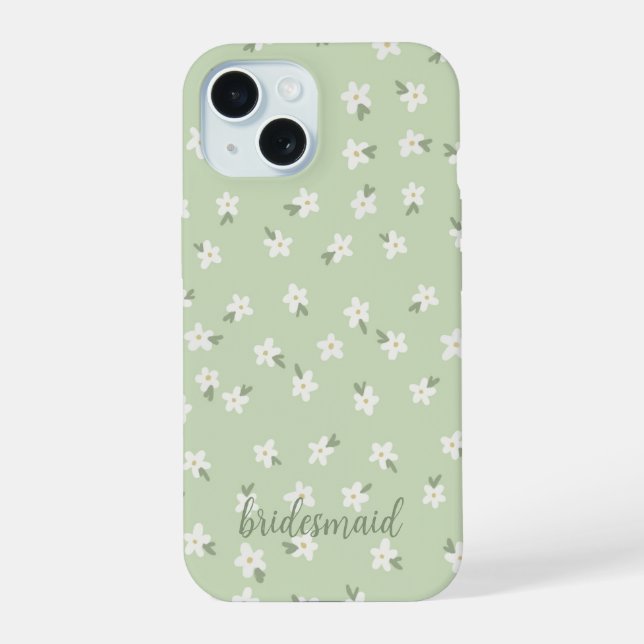 estuche de teléfono floral verde personalizado (Reverso )