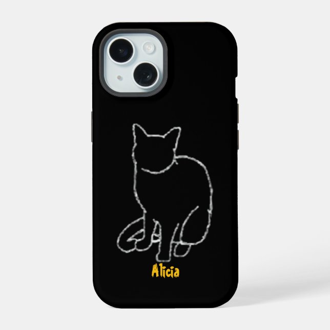 Estuche de teléfono para gato de personalizable (Reverso )