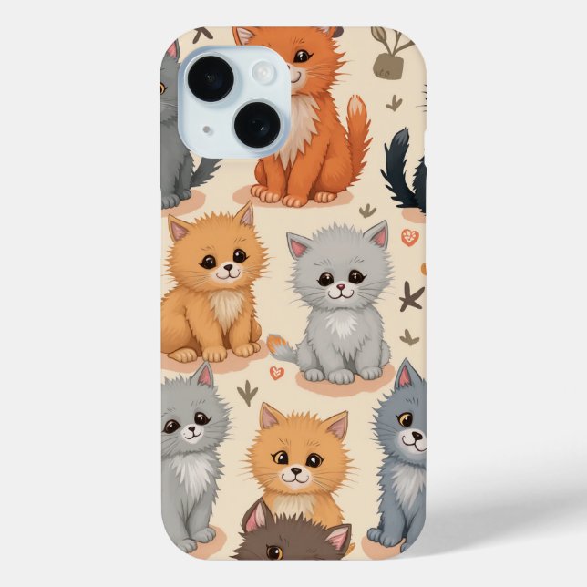 Estuche de teléfono para iPhone 15 Fundas Cute kit (Reverso )