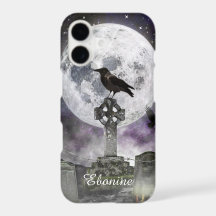 Estuche Full Moon Raven Celtic Cross para iPhone