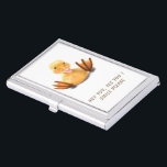 Estuche Funny para tarjeta de visita Happy Duck -<br><div class="desc">Graciosos casos de tarjetas de visita con dibujos y texto del Personalizado de sonrisas lúdicas y juguete amarillo - Elegir / agregar su texto único / fuente / color - Hacer su regalo especial de estuche de tarjeta de visita - Redimensionar y mover o eliminar y agregar elementos / imágenes...</div>