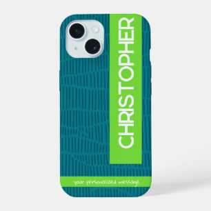 Estuche Green Modern Personalizado Name Phone