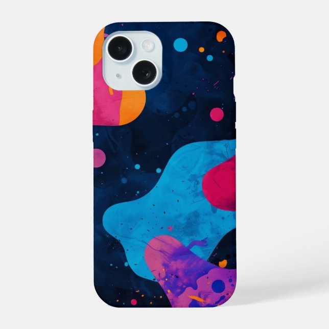 estuche iphone _ Abstract Neon Splatter (Reverso )