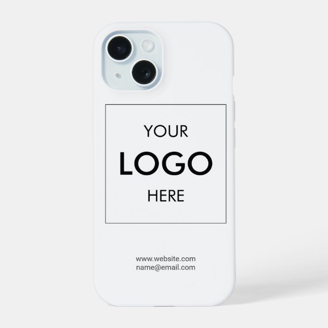 Estuche para iPhone blanco con logotipo de negocio (Reverso )