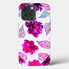 Estuche para iPhone con Funda de acuarela floral y