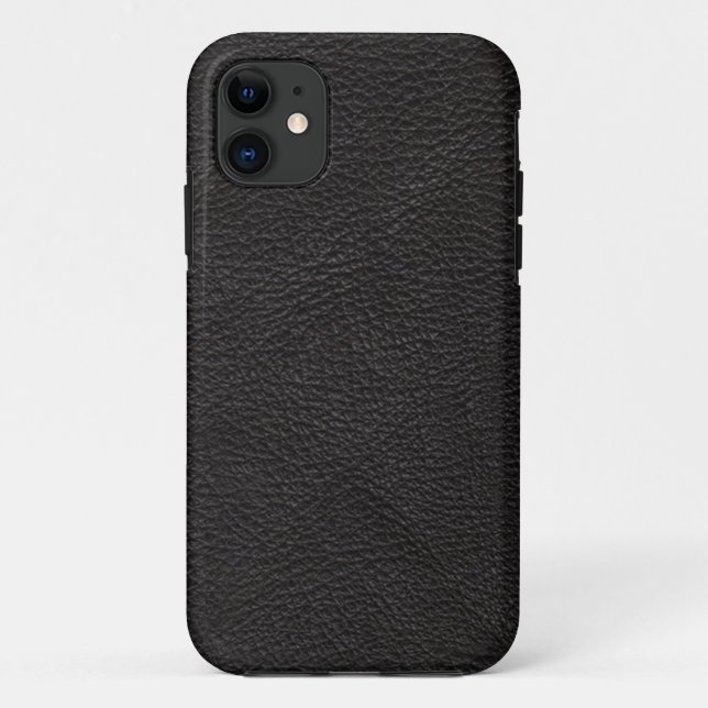 Estuche para iPhone con Funda de cuero negro textu (Reverso)