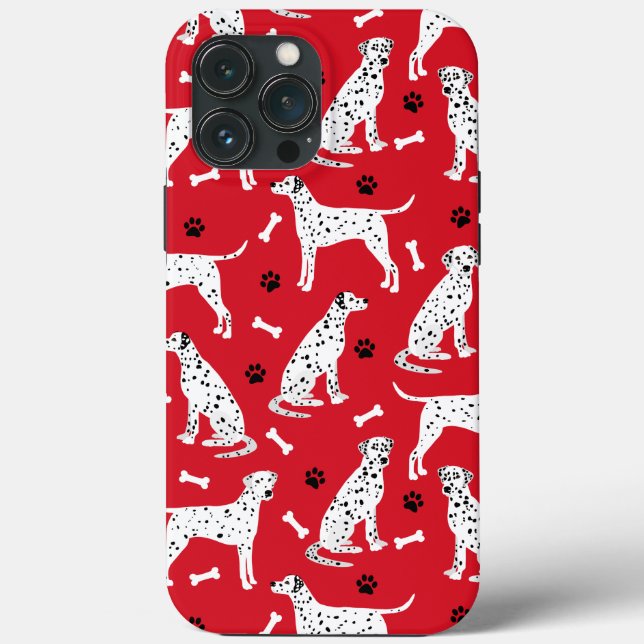 Estuche para iPhone Dalmatian Paws and Bones Funda (Reverso )