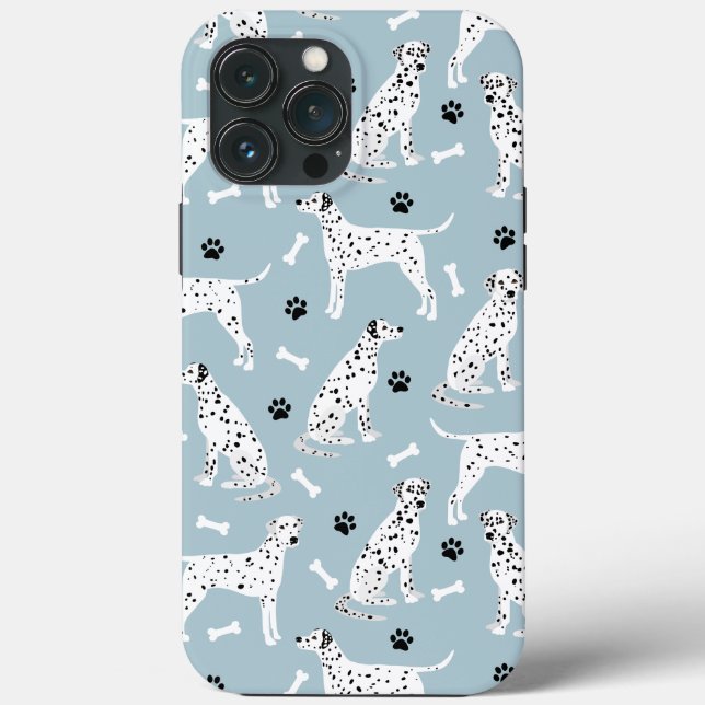 Estuche para iPhone Dalmatian Paws and Bones Funda (Reverso )