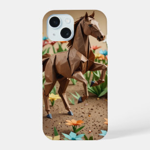Estuche para iPhone de caballo de origami