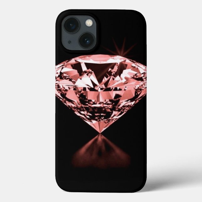 Estuche para iPhone de Funda de diamantes rosado-m (Reverso)